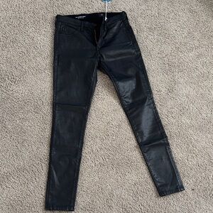 AG Adriano Goldschmied Shiny Black Super Skinny Ankle Jeans